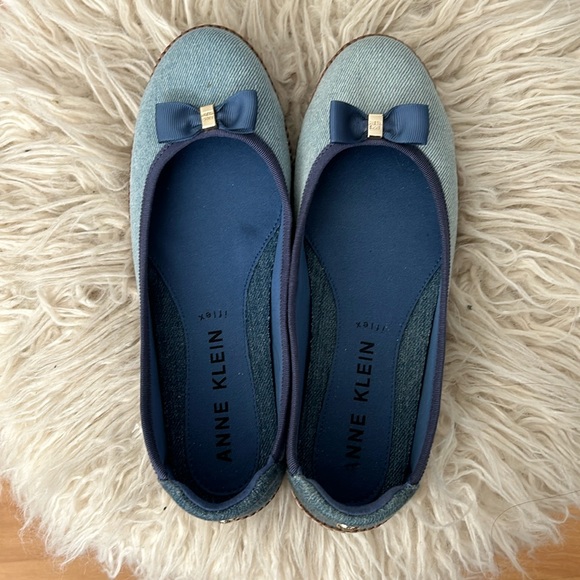 Anne Klein Emerald Denim ballet Flats 6.5 - Picture 10 of 13